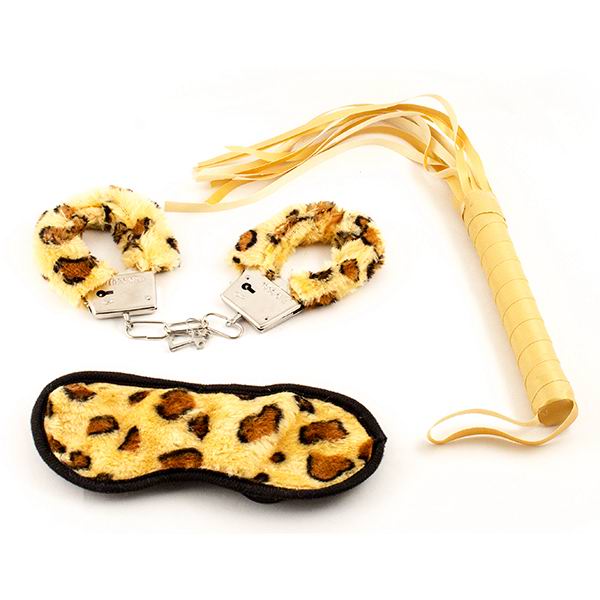 Набор влюбленных (наручники+повязка+плетка) леопард купить в Минске 