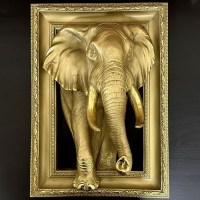 3D картина из полистоуна «Слон в рамке» 49 см. Минск +375447651009