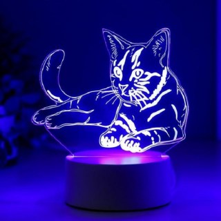 3D светильник «Котенок» LED белый, 3 режима цвета купить в Минске +375447651009