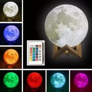 3D светильник «Луна» от USB 12 цветов с пультом купить Минск +375447651009