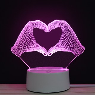 3D светильник «Одно сердце на двоих» от USB, 7 режимов цвета купить в Минске +375447651009