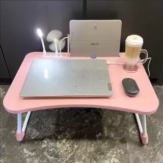 Столик-подставка для ноутбука с usb вентилятором и лампой (розовый) Минск +3754447651009