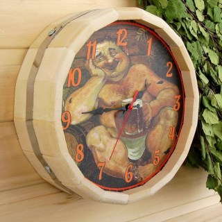 Банные часы- бочонок «В баньке хорошо»  купить в Минске +375447651009