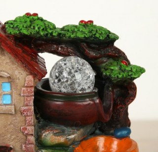 Фонтан декоративный «Дом с башней» световой фото