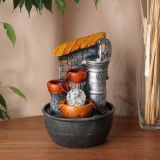 Фонтан декоративный с подсветкой «Кадки у кирпичной стены» купить