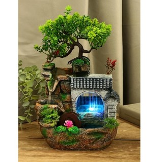 Фонтан декоративный «Водопад у дерева» с подсветкой фото