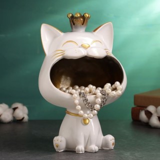 Интерьерная статуэтка «Котик с короной» для сладостей и мелочей купить