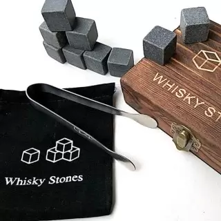 Камни для виски «WS» 9 штук со щипцами в деревянной шкатулке Минск +375447651009
