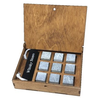 Камни для виски «WS» 9 штук, деревянная коробка фото