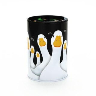 Копилка консервная банка «Деньги сюда. Кря» фото