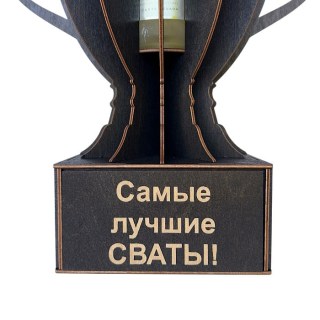Кубок «Самые лучшие сваты!» мини‑бар с рюмками фото