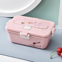 Ланч бокс «Girl» розовый с ложкой 1000 мл в Минске