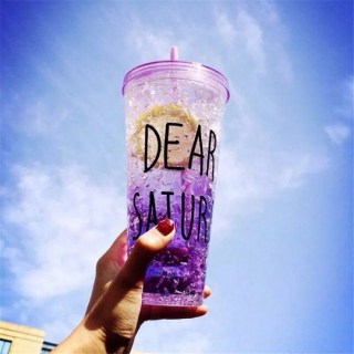 Ледяной стакан «Dear saturday» с трубочкой фиолетовый Минск +375447651009