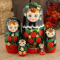 Матрешка «Анечка» роспись хохлома 5 кукол купить в Минске +375447651009