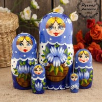 Матрешка «Анечка с подснежниками» 5 кукол купить в Минске +375447651009