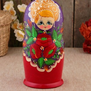 Матрешка «Боярыня» фиолетовый платок 7 кукол купить в Минске +375447651009