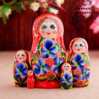 Матрешка «Сударушка» красное платье купить в Минске +375447651009