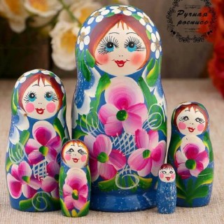 Матрешка «Цветочная» 5 кукол купить в Минске +375447651009