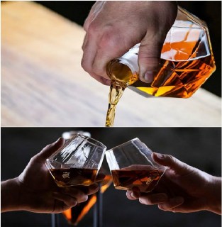 Мини бар для виски «Алмаз» на деревянной подставке с набором стаканов Минск +375447651009