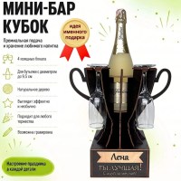 Мини‑бар кубок «Таня, Ты — лучшая!» с бокалами — именной подарок Минск +375447651009