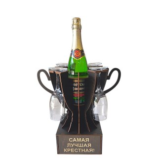 Мини бар Кубок «Самая лучшая крёстная!» с бокалами фото