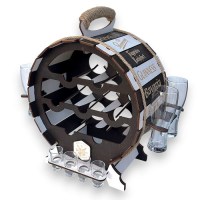 Мини бар пивная бочка «Exlusive» с бокалами и рюмками купить Минск +375447651009