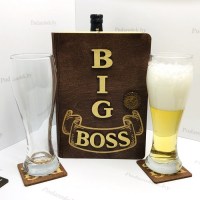 Набор бокалов для пива «BIG BOSS» в подарочной коробке коричневый Минск +375447651009