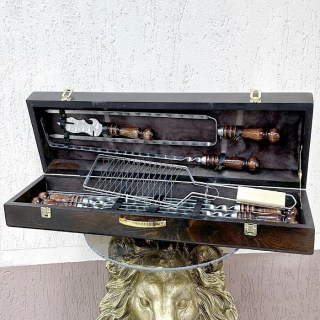 Набор для шашлыка в деревянном чемодане «B.B.Q. GRILL» 11 предметов Минск +375447651009