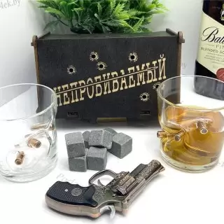 Набор стаканов для виски с пулями «Непробиваемый» +6 камней для виски Минск +375447651009