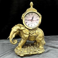 Настольные часы статуэтка «Слон на камне» цвет: золото H-31 см Минск +375447651009