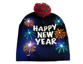 Новогодняя шапка с подсветкой «Happy New Year» купить в Минске +375447651009