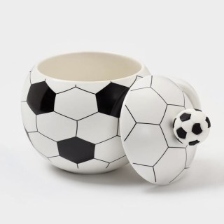 Оригинальная керамическая кружка  с крышкой «Футбольный мяч»  фото