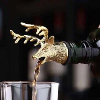 Оригинальная пробка для бутылки с разливом «Голова оленя» цвет:золото Минск +375447651009