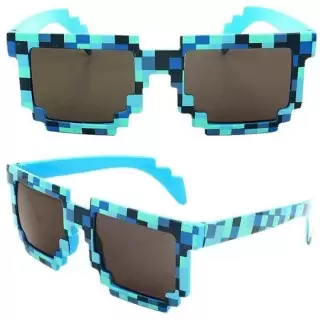Пиксельные очки Minecraft голубые купить в Минске +375447651009