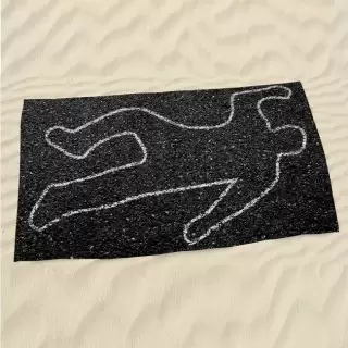 Пляжное покрывало-полотенце «Место преступления» купить в Минске +375447651009