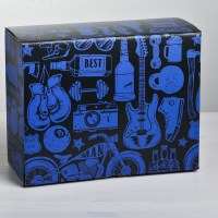 Подарочная коробка «Best man» синяя 30 × 23 × 12 см купить в Минске +375447651009