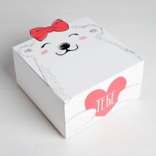 Подарочная коробка «Мишка с сердечком» 15 х 15 х 8 см купить в Минске +375447651009