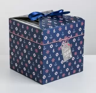 Подарочная коробка «Морская» 18 × 18 × 18 см купить в Минске +375447651009