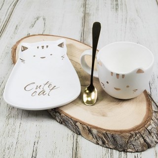 Подарочный чайный набор Котик «Cute cat» на 1 персону цвет:белый Минск +375447651009