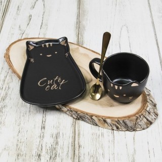 Подарочный чайный набор Котик «Cute cat» на 1 персону цвет:черный Минск +375447651009