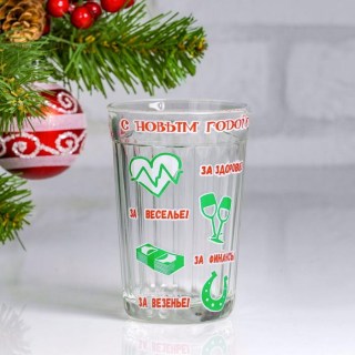 Подарочный граненый стакан «Новогодний» купить в Минске +375447651009