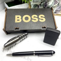 Подарочный набор «BOSS» зажигалка, ручка, мультитул Минск +375447651009