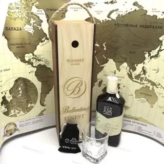 Подарочный набор для виски «Ballantines» со стаканом и камнями купить Минск +375447651009