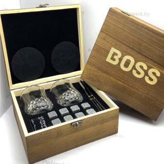 Подарочный набор для виски «BOSS» в деревянной коробке Минск +375447651009