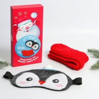 Подарочный набор «Пингвин» маска для сна+носочки купить в Минске +375447651009
