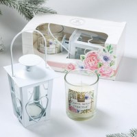 Подарочный набор: свечи и подсвечник «Нежность» купить в Минске +375447651009