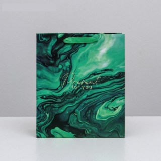 Подарочный пакет «Малахит» 23 × 27 × 11,5 см фото