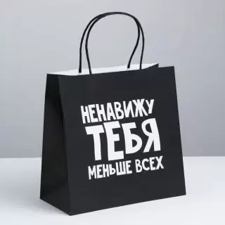 Подарочный пакет «Ненавижу тебя» 22 × 12 × 11 см купить Минск +375447651009