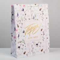 Подарочный пакет вертикальный «Нежные цветы» 40 × 31 × 11 см купить в Минске