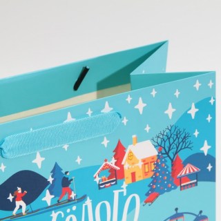 Подарочный вертикальный пакет «Веселья в Новом году» 23 × 27 × 11,5 см Минск 